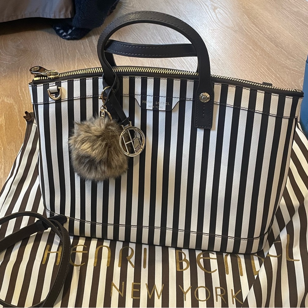 Henri Bendel Centennial Stripe Bag & Charm